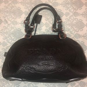 Prada vintage black leather handbag